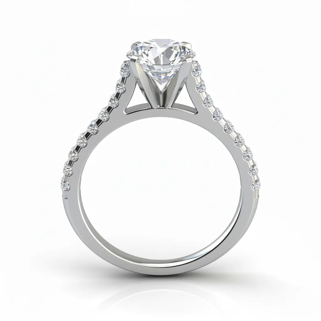 Round brilliant cut diamond showing exceptional light performance