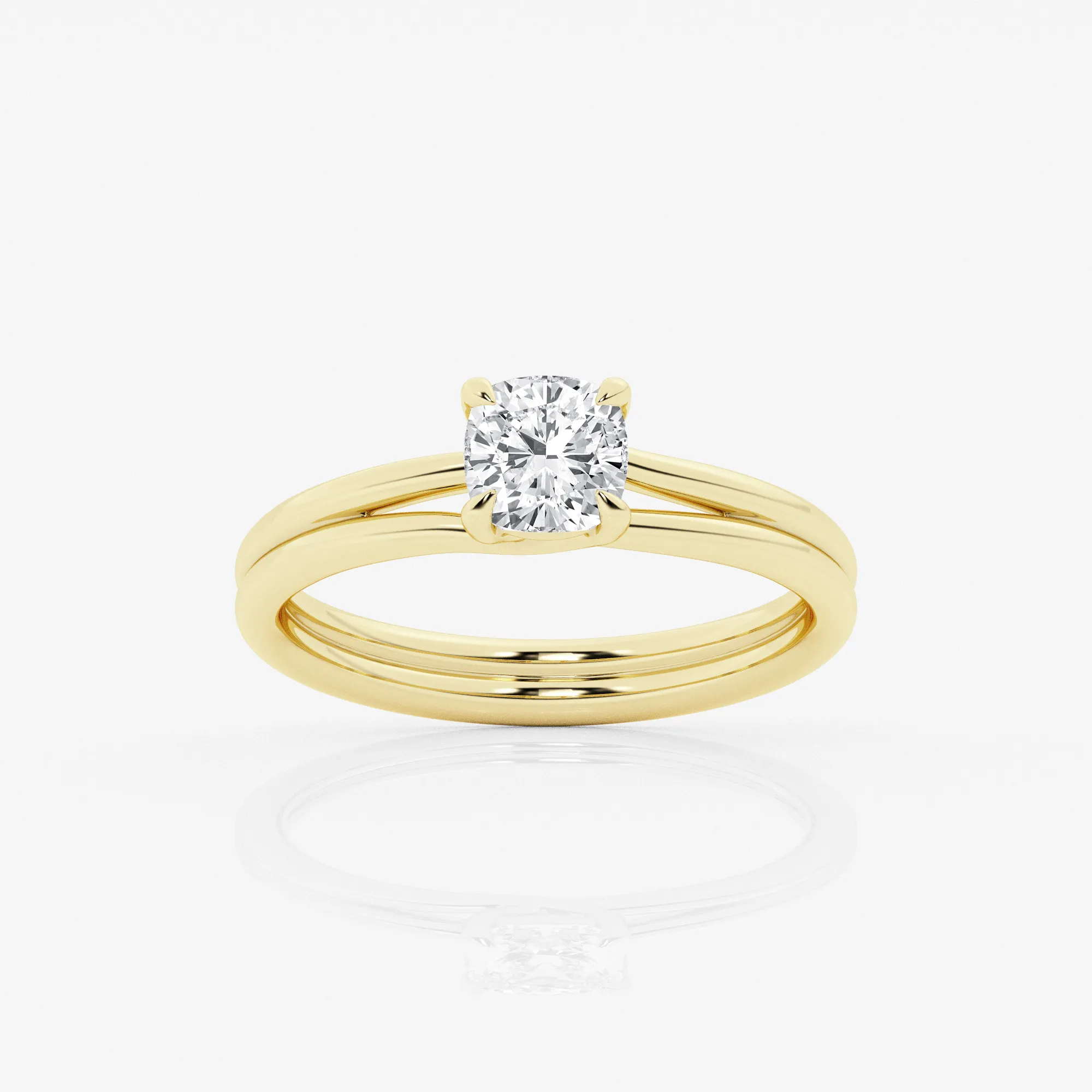 1 carat F color VS2 lab-grown oval solitaire diamond engagement ring in 14k gold