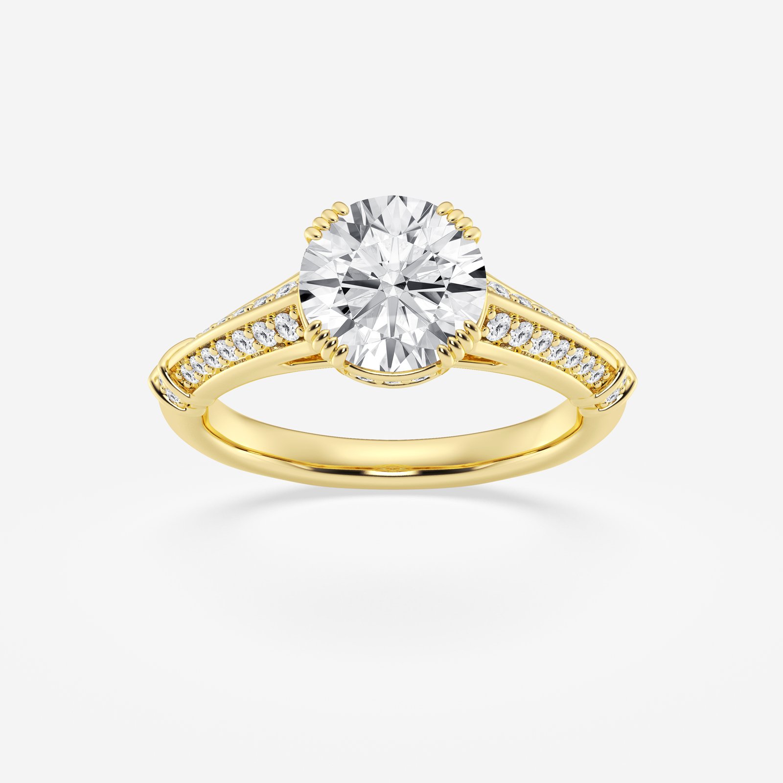 Emerald Solitaire with Pavé Band