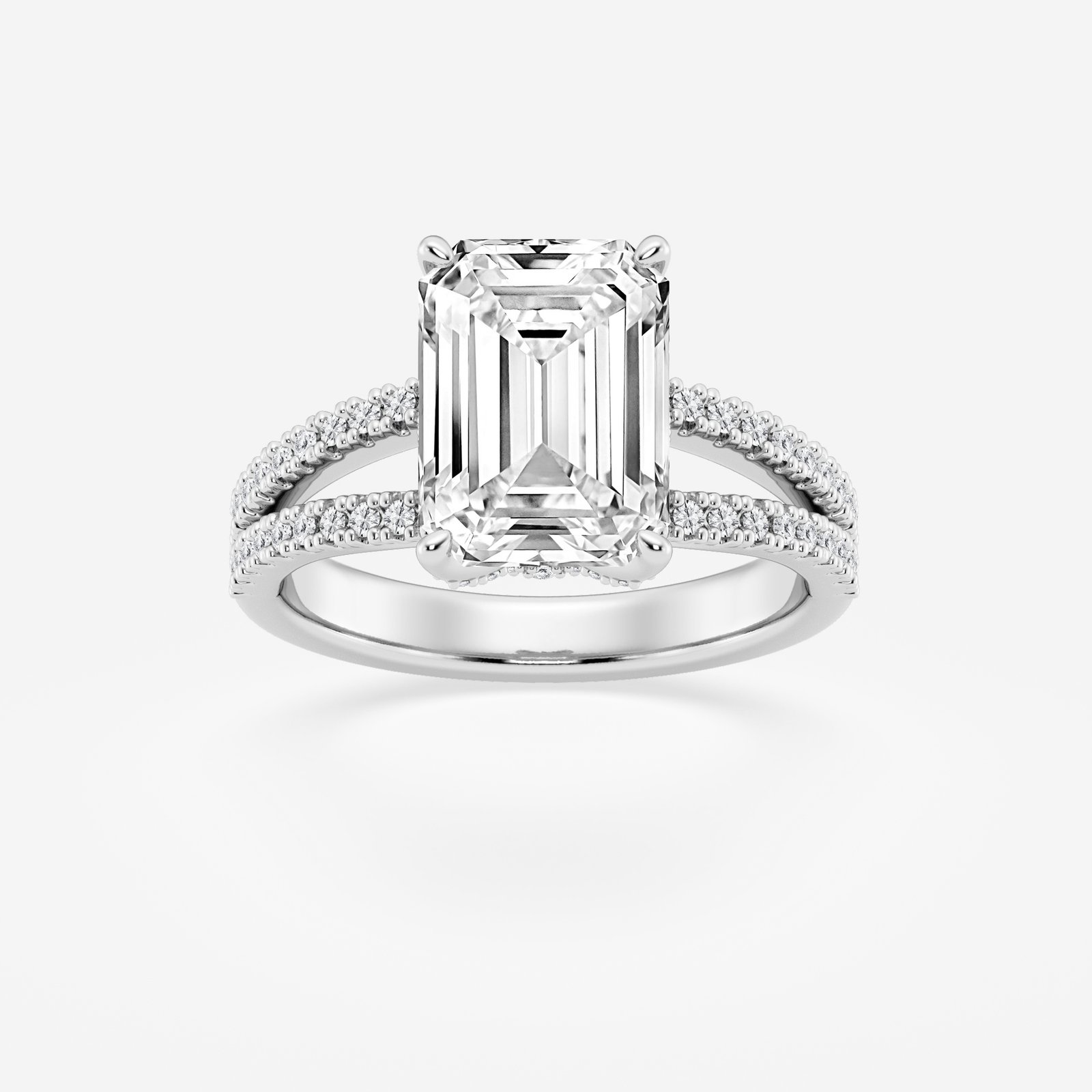 Emerald Cut with Twisted Split Shank