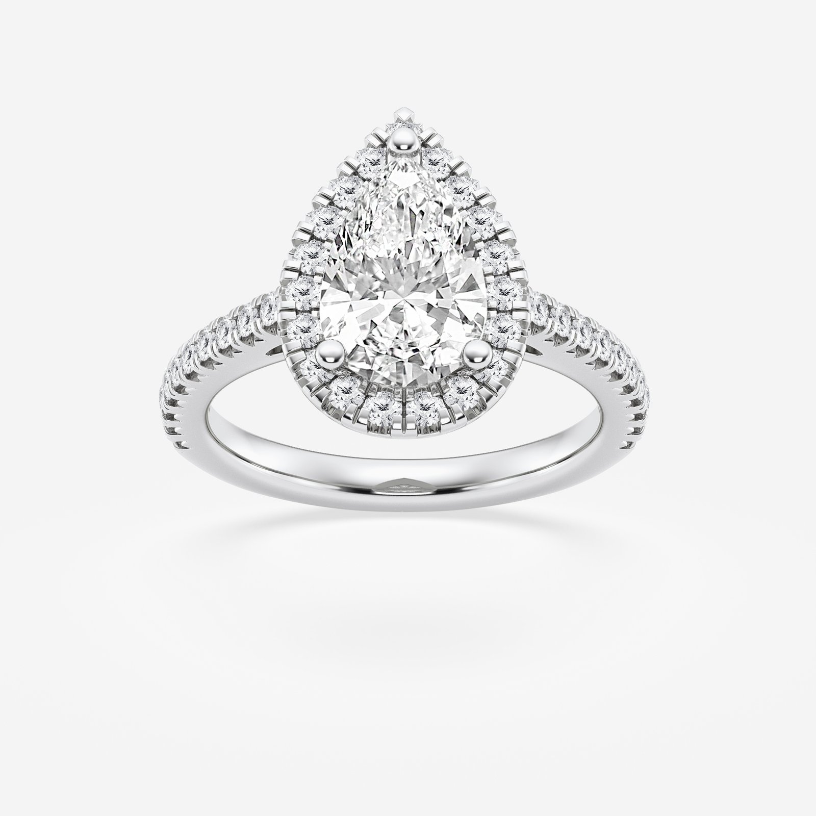 Pear-Shaped Halo with Pavé