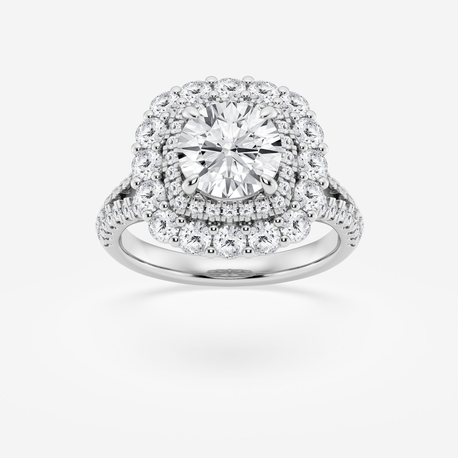 Round Double Halo Pavé
