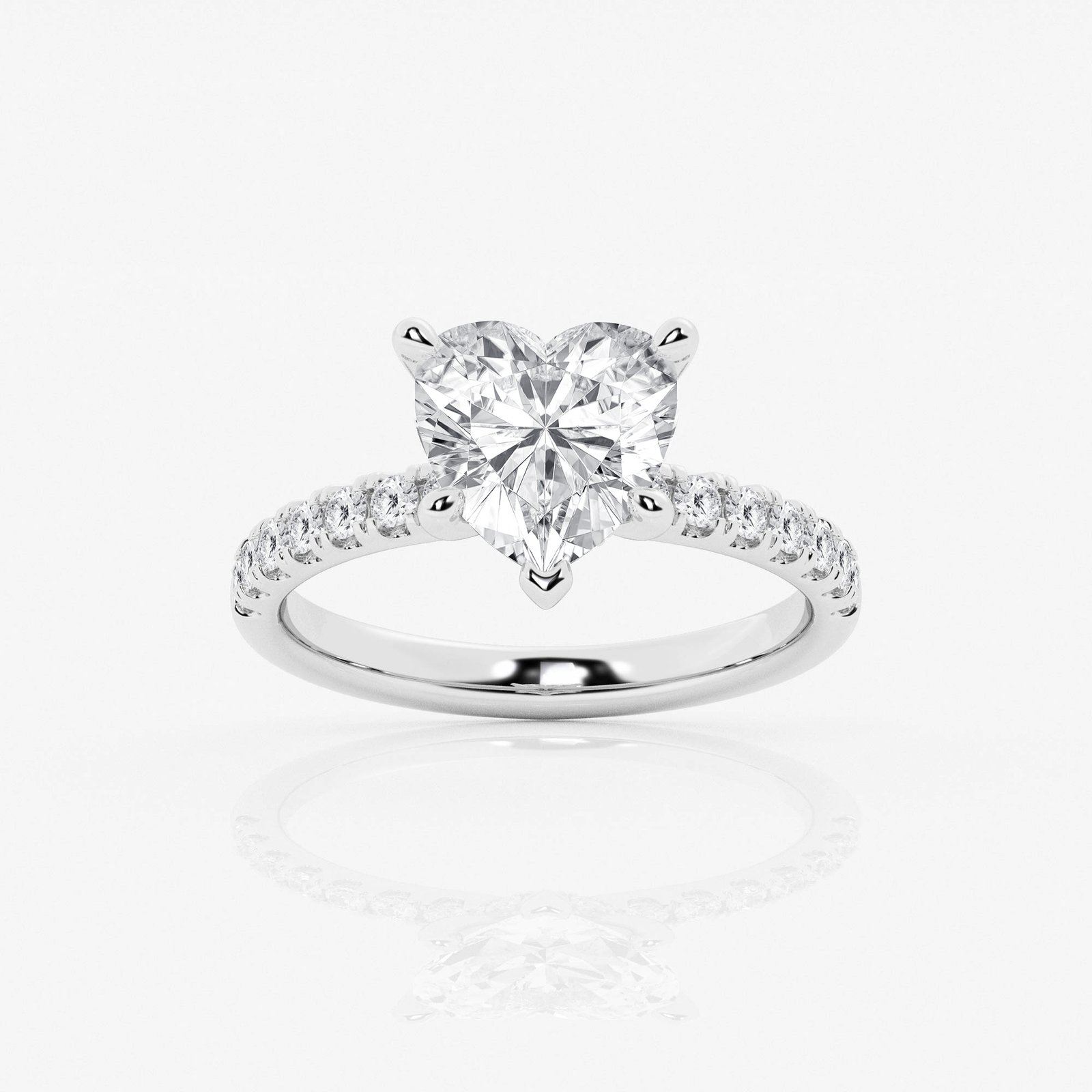 Three-Stone Heart-Shaped with Trapezoids